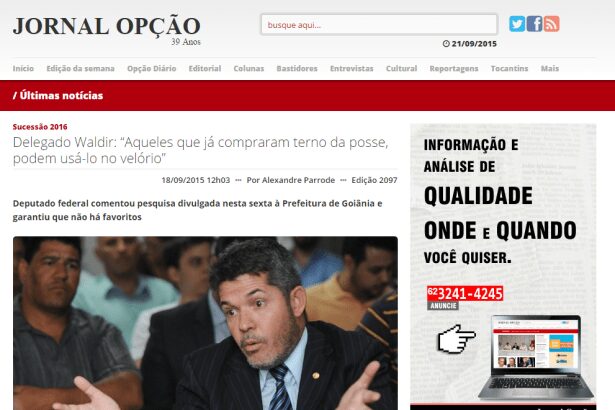Jornal Opção comenta pesquisa sobre intenção de voto para Prefeitura de Goiânia
