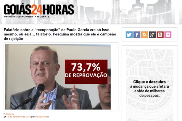 Goiás 24 horas comenta pesquisa de aprovação do Prefeito de Goiânia