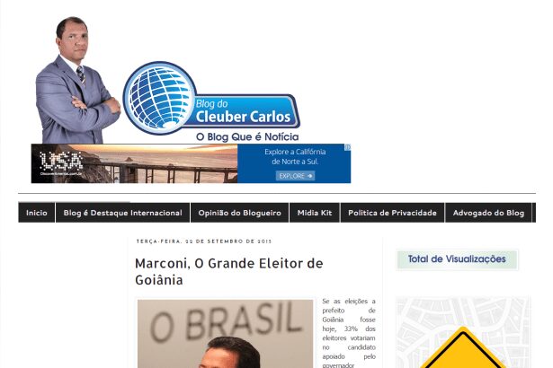 Blog do Cleuber Carlos divulga pesquisa realizada na cidade de Goiânia