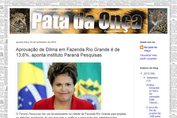 Blog Pata da Onça divulga pesquisa realizada na Fazenda Rio Grande/Pr