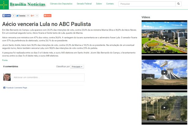 Brasília Notícias divulga pesquisa Presidencial realizada no ABC Paulista