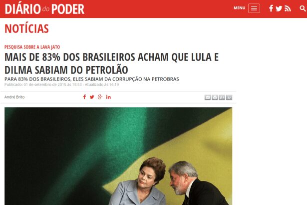 Diário do Poder divulga pesquisa sobre Operação Lava Jato