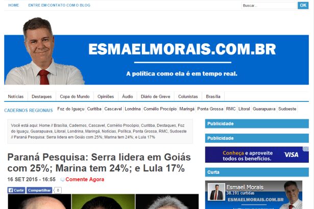 Esmael Morais divulga pesquisa de intenção de voto para Presidente em Goiás