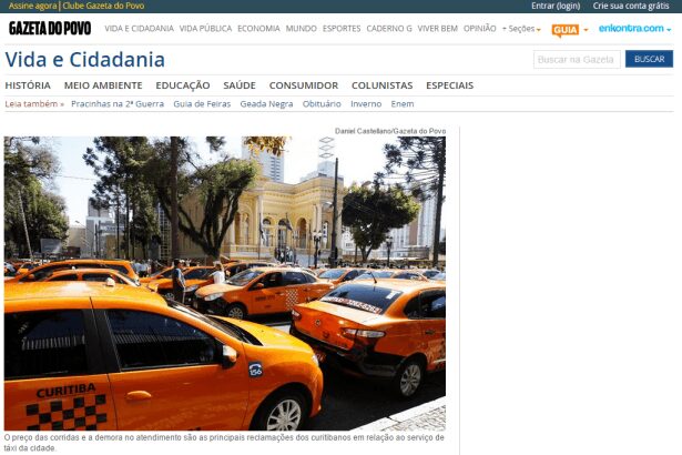 Gazeta do Povo divulga pesquisa sobre App Uber
