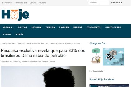 Paraná Hoje divulga pesquisa sobre Operação Lava Jato