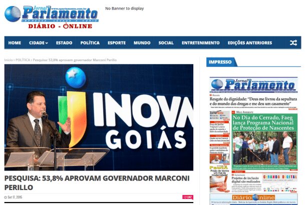 Jornal O Parlamento divulga pesquisa realizada no Estado de Goiás