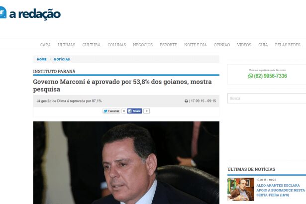 A Redação divulga pesquisa realizada no Estado de Goiás
