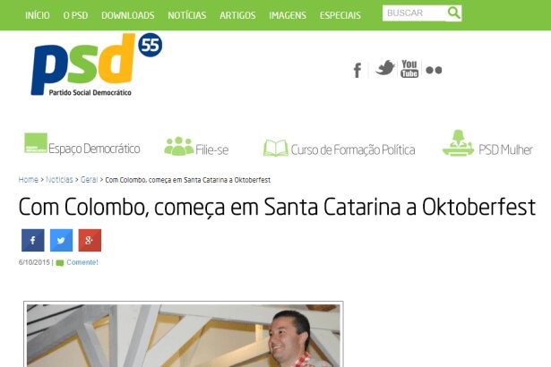 Site PSD comenta pesquisa de aprovação do Governador de Santa Catarina