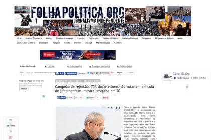 Folha Política divulga pesquisa de intenção de voto para Eleições Presidenciais em Santa Catarina