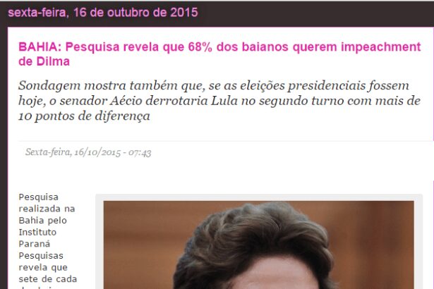 Blog Sento Sé Agora divulga pesquisa realizada no Estado da Bahia
