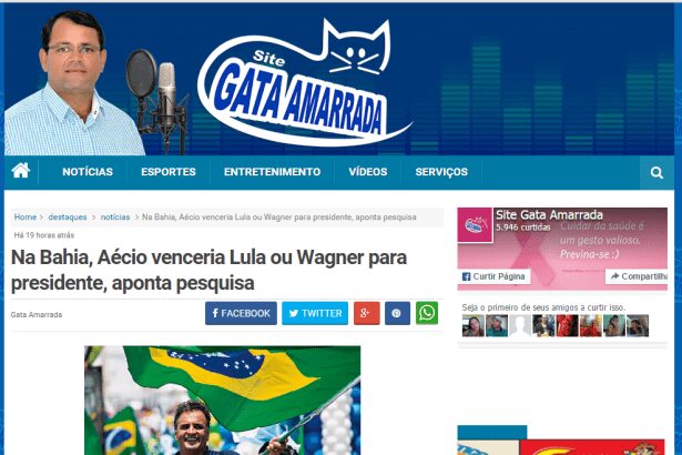 Gata Amarrada divulga pesquisa de intenção de voto dos baianos para Eleições Presidenciais