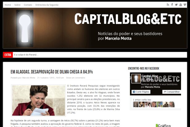 Capital Blog & ETC divulga aprovação do Governo Dilma no Estado de Alagoas