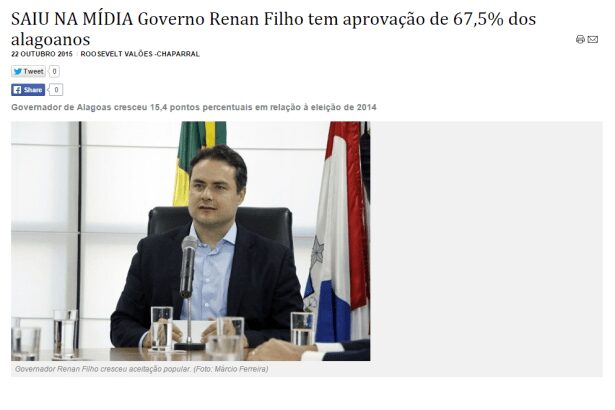 Sertão 24 Horas divulga aprovação do Governador Renan Filho