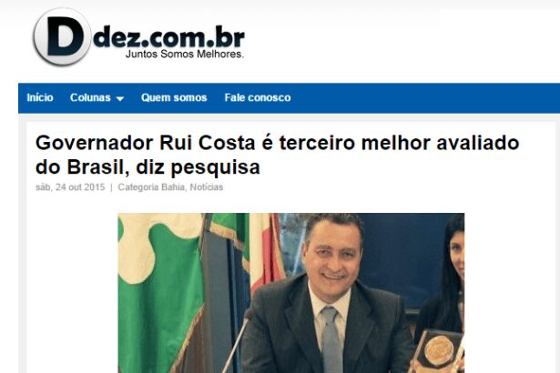Ddez divulga avaliação dos Governadores de nove Estados pesquisados pelo Paraná Pesquisas