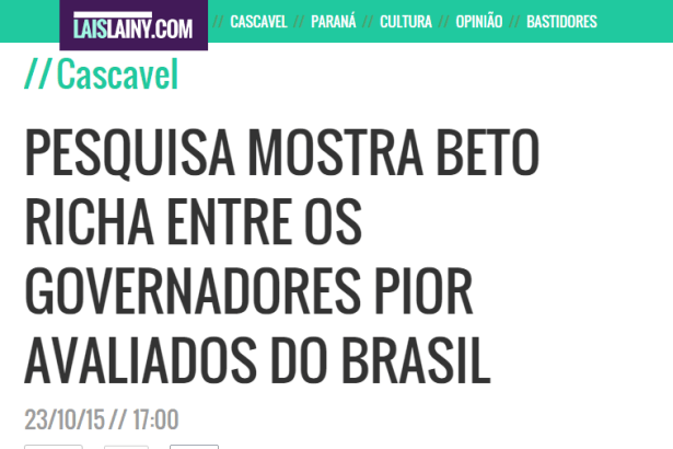 Lais Lainy divulga pesquisa dos Governadores melhor e pior avaliados