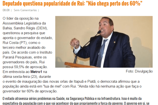 O Barreirense comenta aprovação do Governador Rui Costa