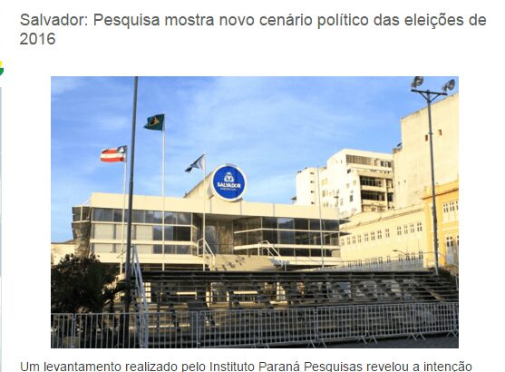 Barrocas no Ar divulga intenção de voto dos eleitores soteropolitanos para Prefeitura de Salvador