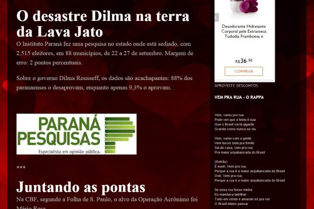 Blog Londrina Pé Vermelho divulga pesquisa de aprovação dos Governantes no Estado do Paraná