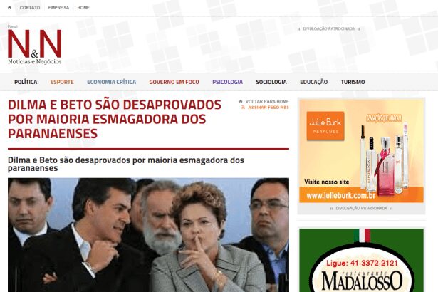 Portal Notícias e Negócios divulga pesquisa de avaliação dos governos Federal e Estadual no Estado do Paraná