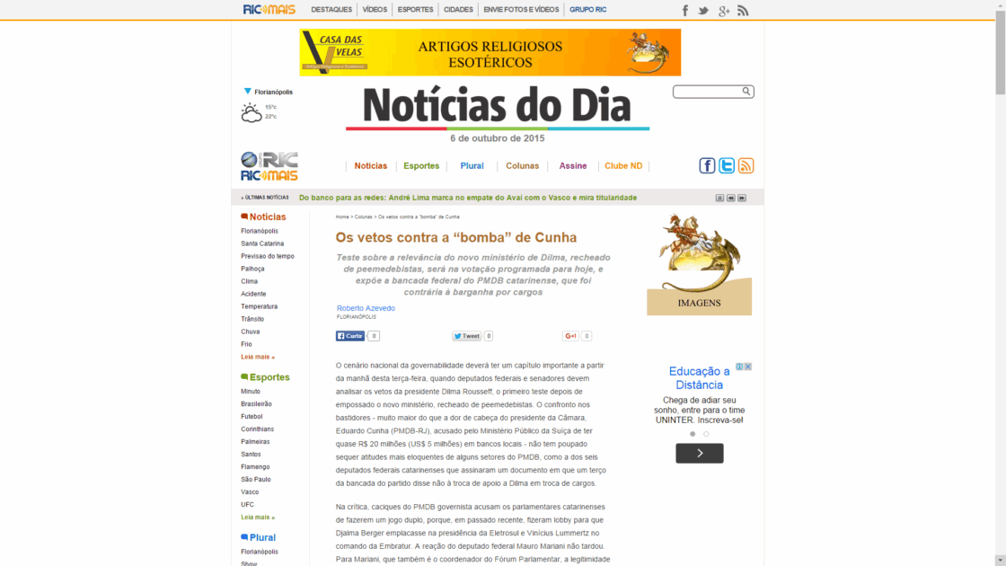RIC Mais/SC, com Roberto Azevedo, comenta pesquisa de intenção de voto para o Governo de Santa Catarina