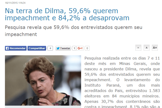Apucarana Notícias divulga avaliação do Governo Federal no Estado de Minas Gerais