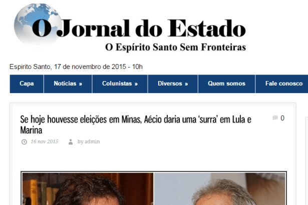 Jornal do Estado-ES divulga intenção de voto dos mineiros para Eleições Presidenciais