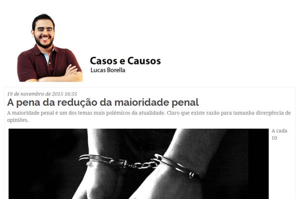 Blog do Curso de Jornalismo da UNAERP comenta pesquisa realizada em 2013 sobre redução da maioridade penal no Brasil