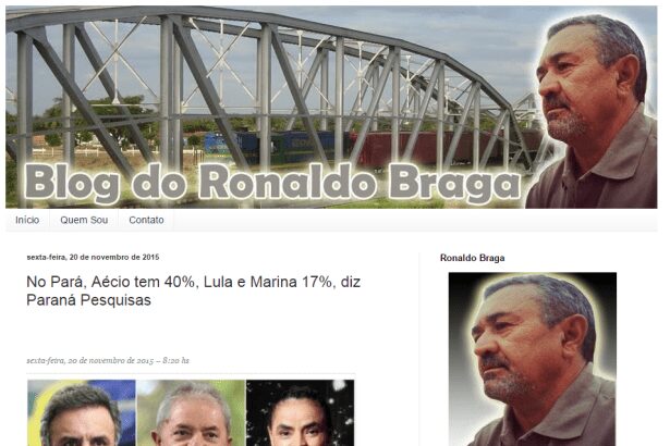 Blog do Ronaldo Braga divulga intenção de voto para Eleições Presidenciais no Estado do Pará