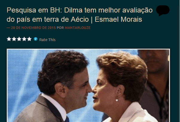 Blog Brasil Ltda divulga avaliação da administração da Presidente Dilma em Belo Horizonte/MG