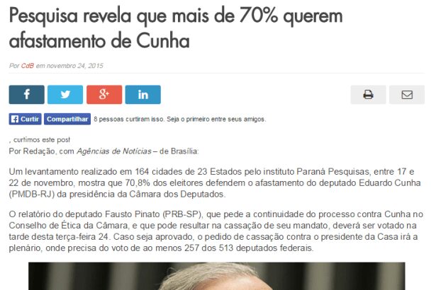 Jornal Correio do Brasil divulga levantamento nacional sobre Presidente da Câmara