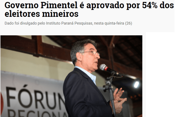 Agência PT De Notícias divulga levantamento sobre a administração do governador Fernando Pimentel (PT), de Minas Gerais