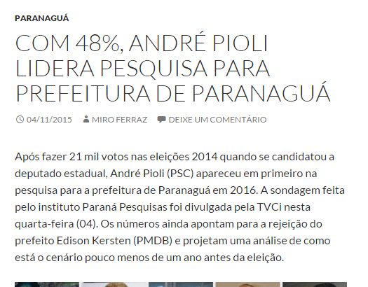 Miro Ferraz News divulga pesquisa de intenção de voto para Prefeitura de Paranaguá
