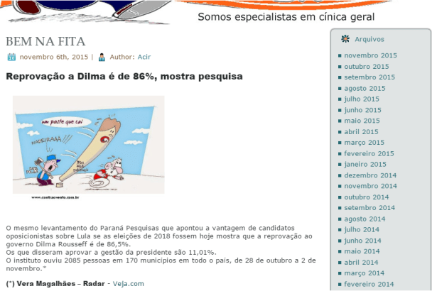 Blog Contra o Vento divulga avaliação nacional da administração da Presidente Dilma