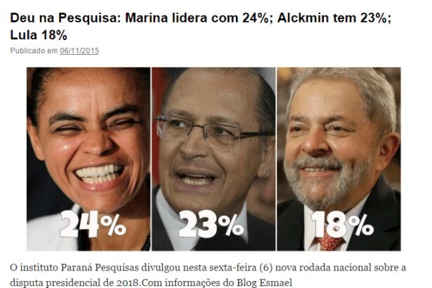 Blog do Marcos Almeida divulga intenção de voto para Eleições Presidenciais