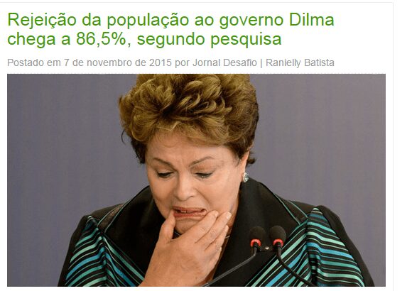 Jornal Desafio divulga aprovação nacional da Presidente Dilma