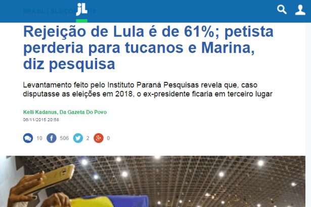 Jornal de Londrina divulga intenção de voto dos brasileiros para Eleições Presidenciais