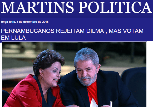 Blog Do Martins Política comenta situação Eleitoral para Presidente, no Estado do Pernambuco