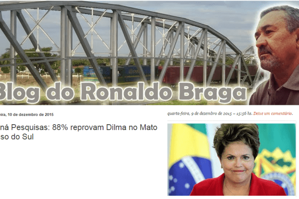Blog Do Ronaldo Braga divulga pesquisa sobre o Governo da Presidente Dilma Rousseff no Estado do Mato Grosso do Sul