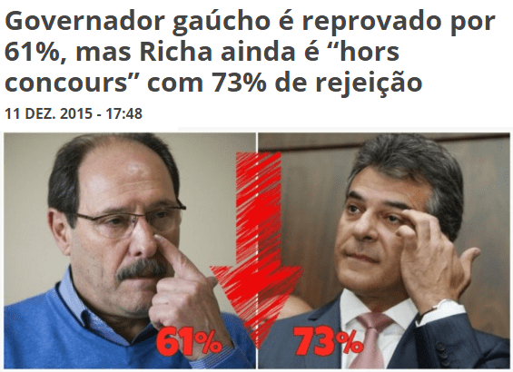 Esmael Morais divulga pesquisa sobre a administração do atual Governador do Estado do Rio Grande do Sul, José Ivo Sartori