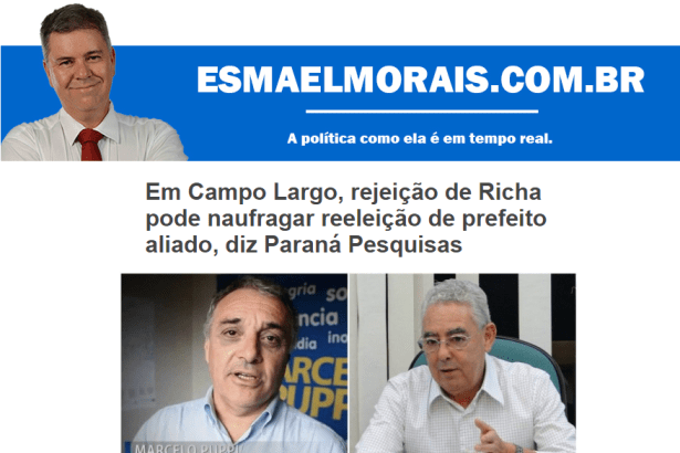Esmael Morais divulga pesquisa sobre a intenção de votos para as eleições municipais de Campo Largo/PR