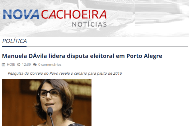 Nova Cachoeira Notícias divulga pesquisa sobre a intenção de voto para a Prefeitura de Porto Alegre/ RS