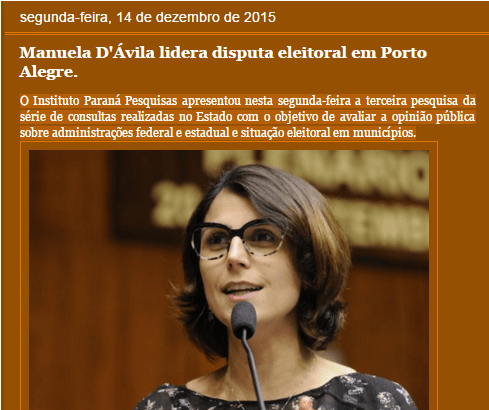 Blog Facthus e Photos, divulga pesquisa sobre a intenção de voto para Prefeito de Porto Alegre/ RS