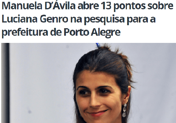 Portal Vox - RS divulga pesquisa sobre a disputa Eleitoral para a Prefeitura de Porto Alegre/ RS