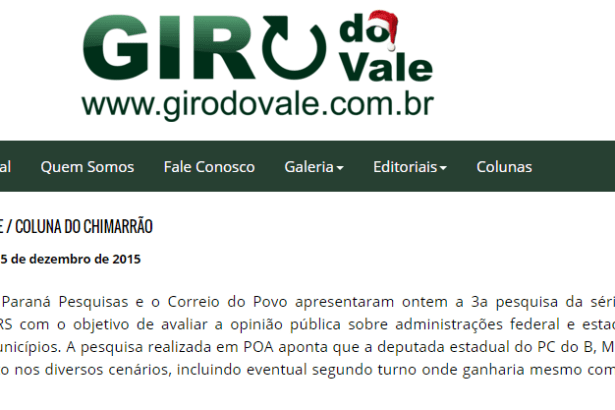 Giro Do Vale divulga pesquisa sobre a disputa Eleitoral para a Prefeitura de Porto Alegre/ RS