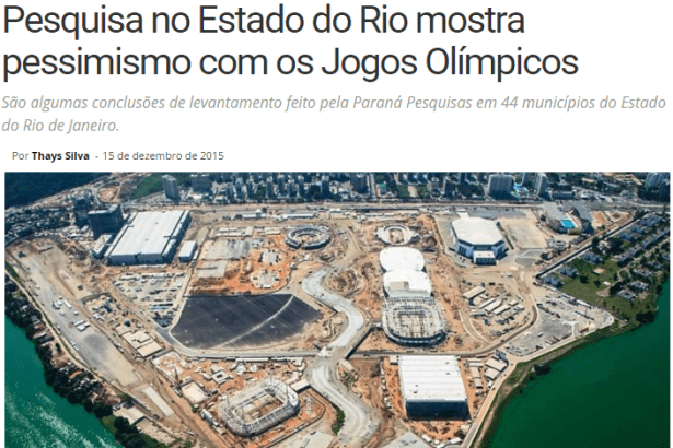Rádio Vale Do Sol 100,5 FM divulga pesquisa sobre os Jogos Olímpicos no Estado do Rio de Janeiro