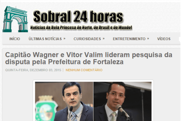 Sobral 24 Horas divulga pesquisa de intenção de voto para Eleições Municipais de Fortaleza/ CE