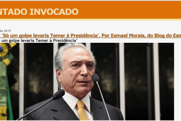 Blog Do Aposentado Invocado divulga pesquisa sobre a popularidade do Vice-Presidente, Michel Temer
