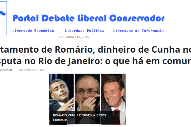 Portal Debate Liberal Conservador divulga pesquisa sobre a intenção de voto para a Eleição Municipal da cidade do Rio de Janeiro