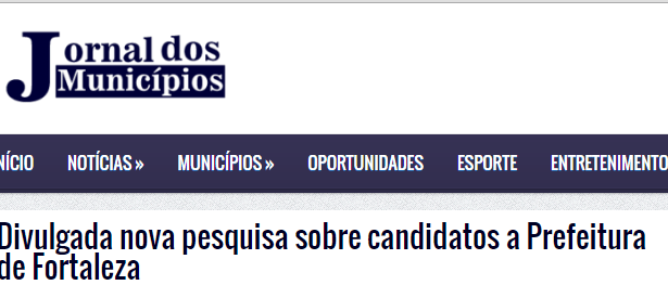 Jornal Dos Municípios divulga pesquisa de intenção de voto para Eleições Municipais de Fortaleza/ CE