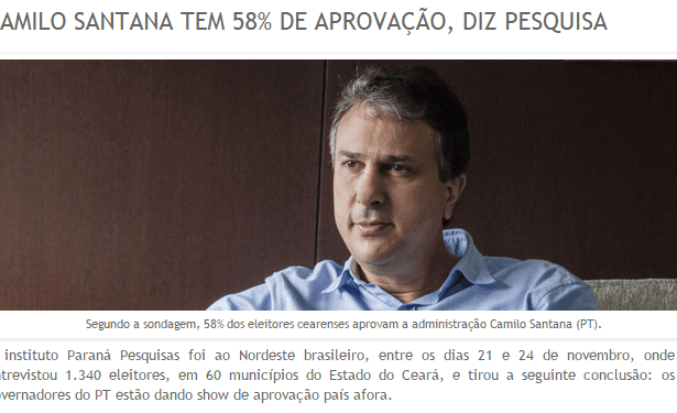 RT News comenta avaliação do Governador Camilo Santana no Estado do Ceará